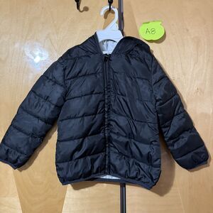 Epic Threads Boys Rain Jacket 4T Black Full Zip Hooded Pockets Winter Outerwear